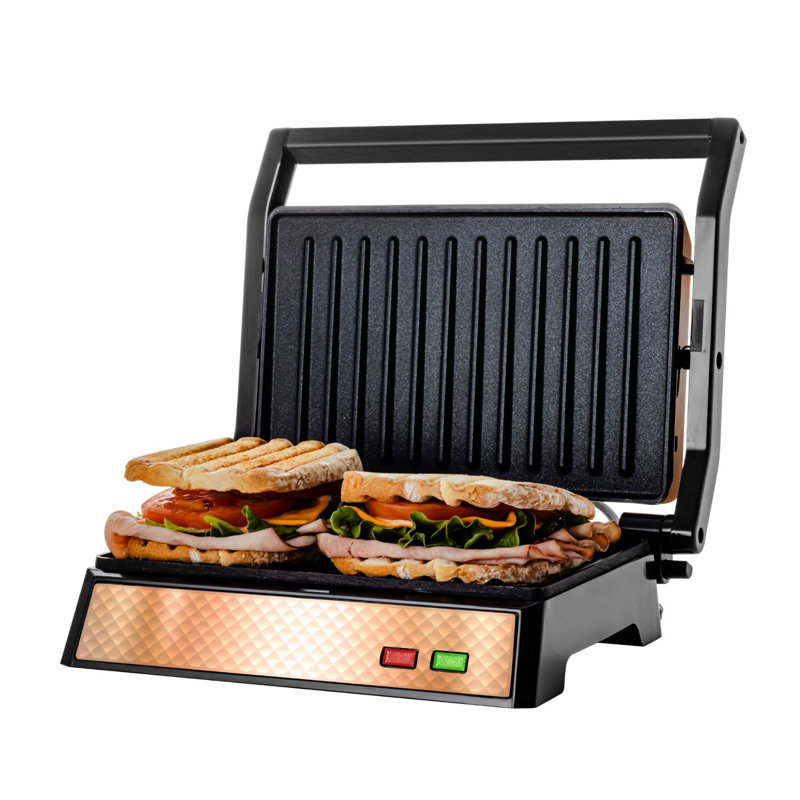 OVENTE Electric Indoor Panini Press Grill with NonStick Cooking Plates
